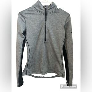 Nike Pro Hyperwarm 1/4 Zip Running Shirt Womens Small Gray Thermal Thumb